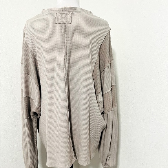 Free People We The Free Castillo Henley Medium Long Sleeve Women Patch Work EUC - Picture 7 of 12
